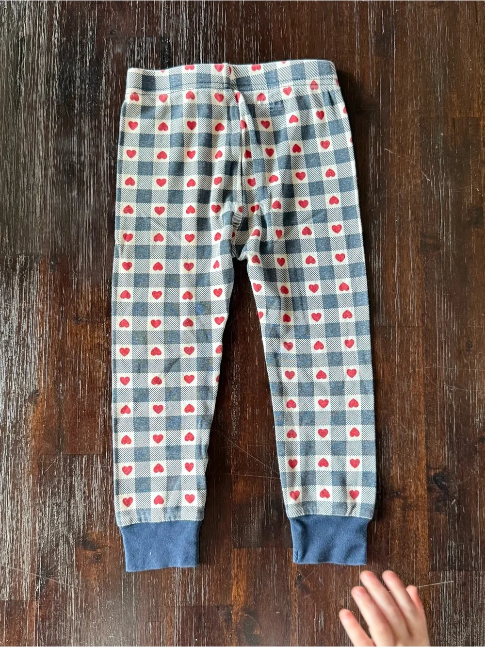 Old Navy Blue & Red Heart Plaid Kids Pajama Set